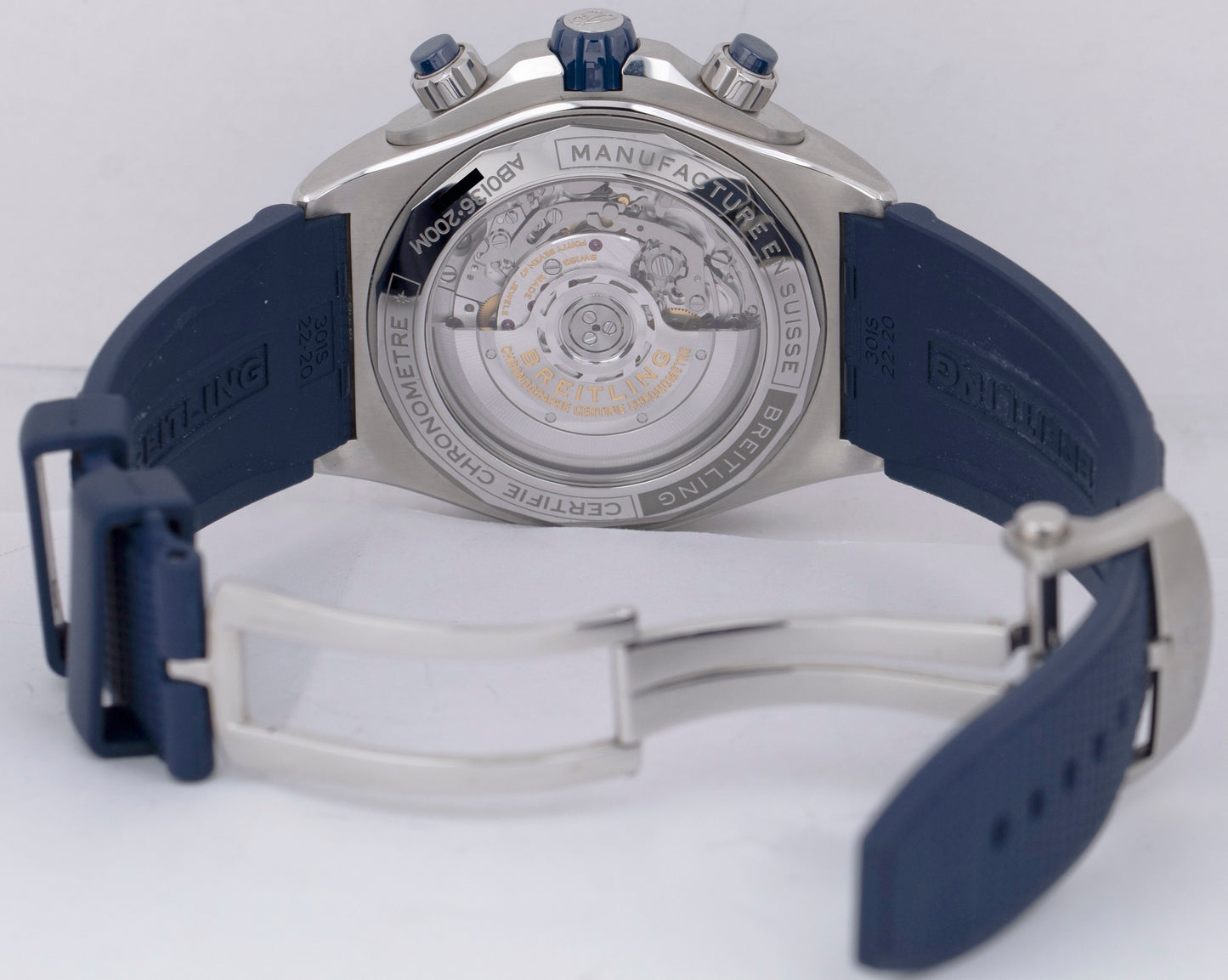 MINT PAPERS Breitling Super Chronomat B01 44mm Steel Blue 44mm Watch AB0136 BOX