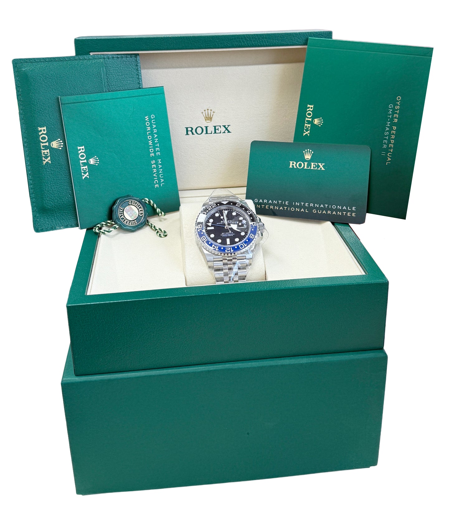 NEW 2025 UNWORN PAPERS Rolex GMT-Master II Batman Jubilee 126710 BLNR Watch BOX