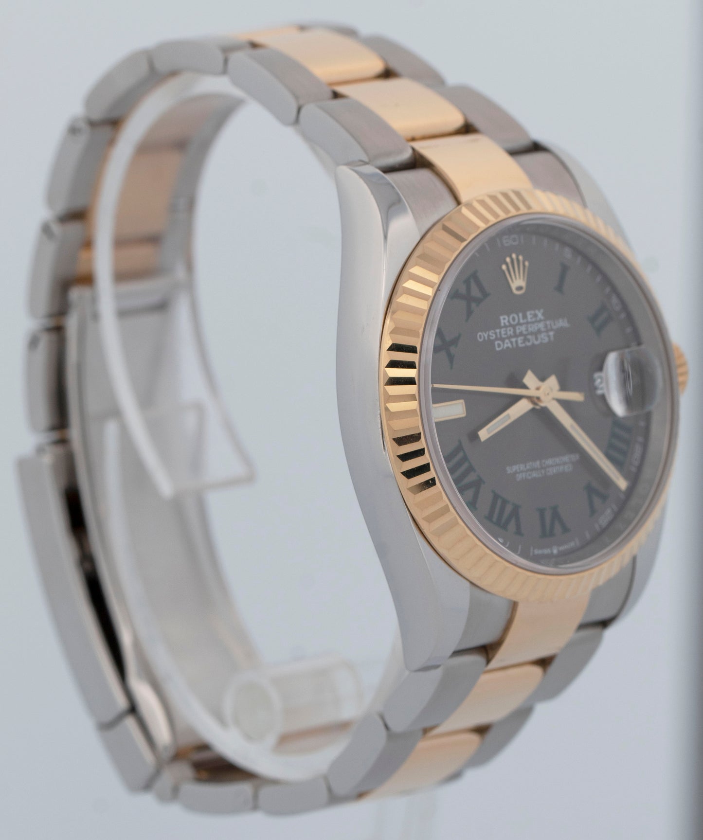 2023 Rolex DateJust WIMBLEDON Fluted 36mm 18K Yellow Gold Oyster Watch 126233
