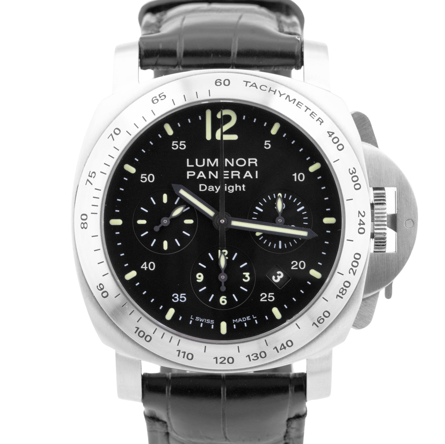 MINT Panerai PAM 196 Luminor Daylight Chronograph Automatic Date 44mm PAM00196
