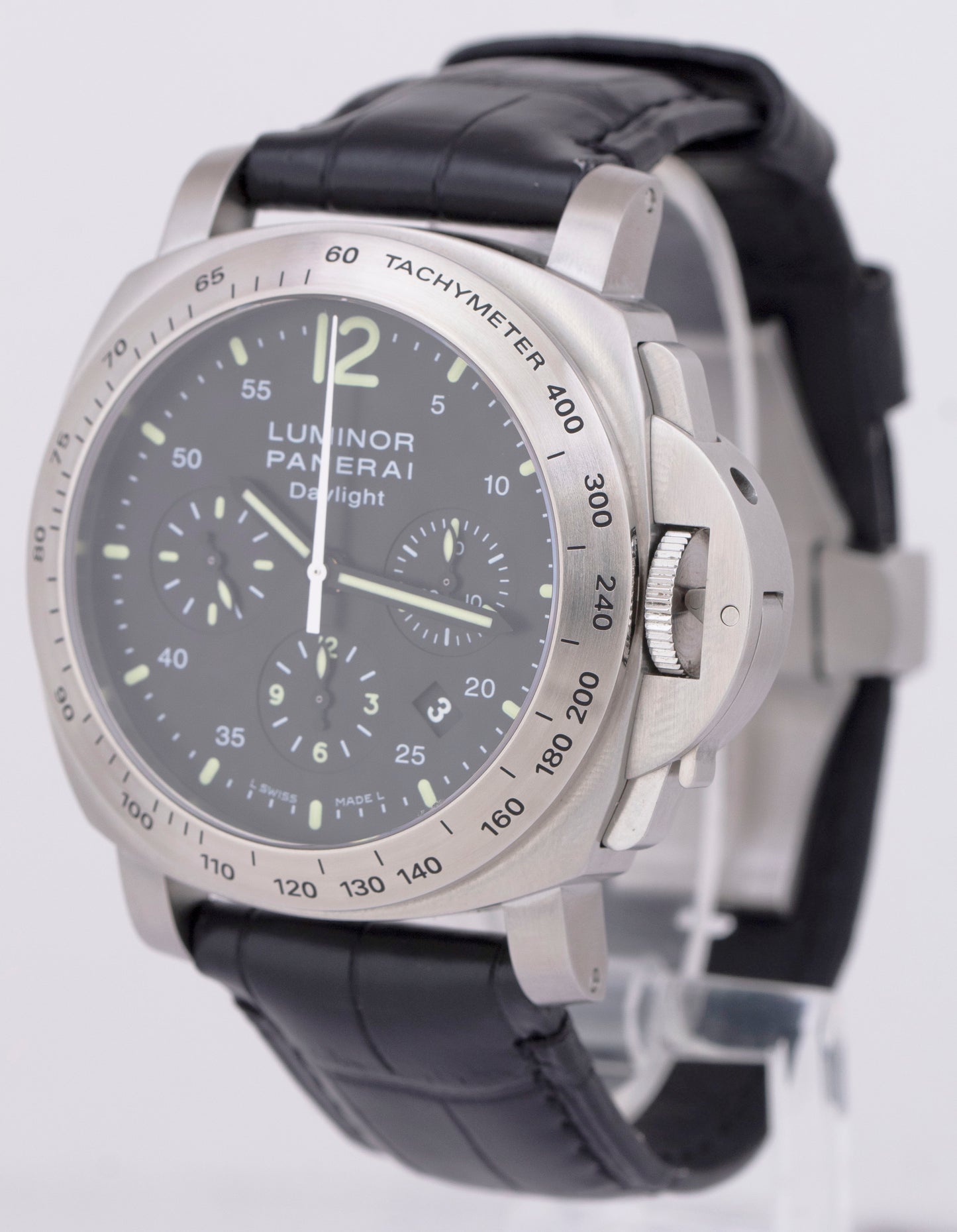 MINT Panerai PAM 196 Luminor Daylight Chronograph Automatic Date 44mm PAM00196