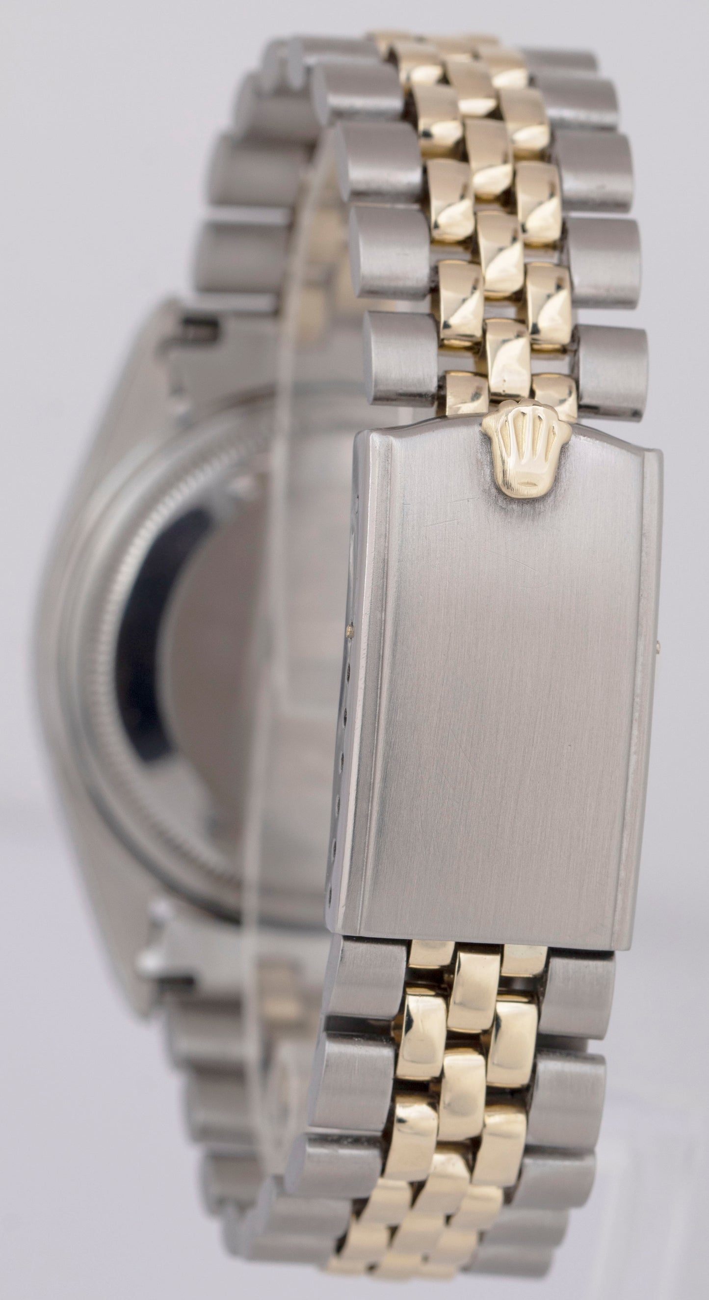 Rolex DateJust 36mm Black Diamond Dial Two-Tone Quickset Automatic Watch 16013