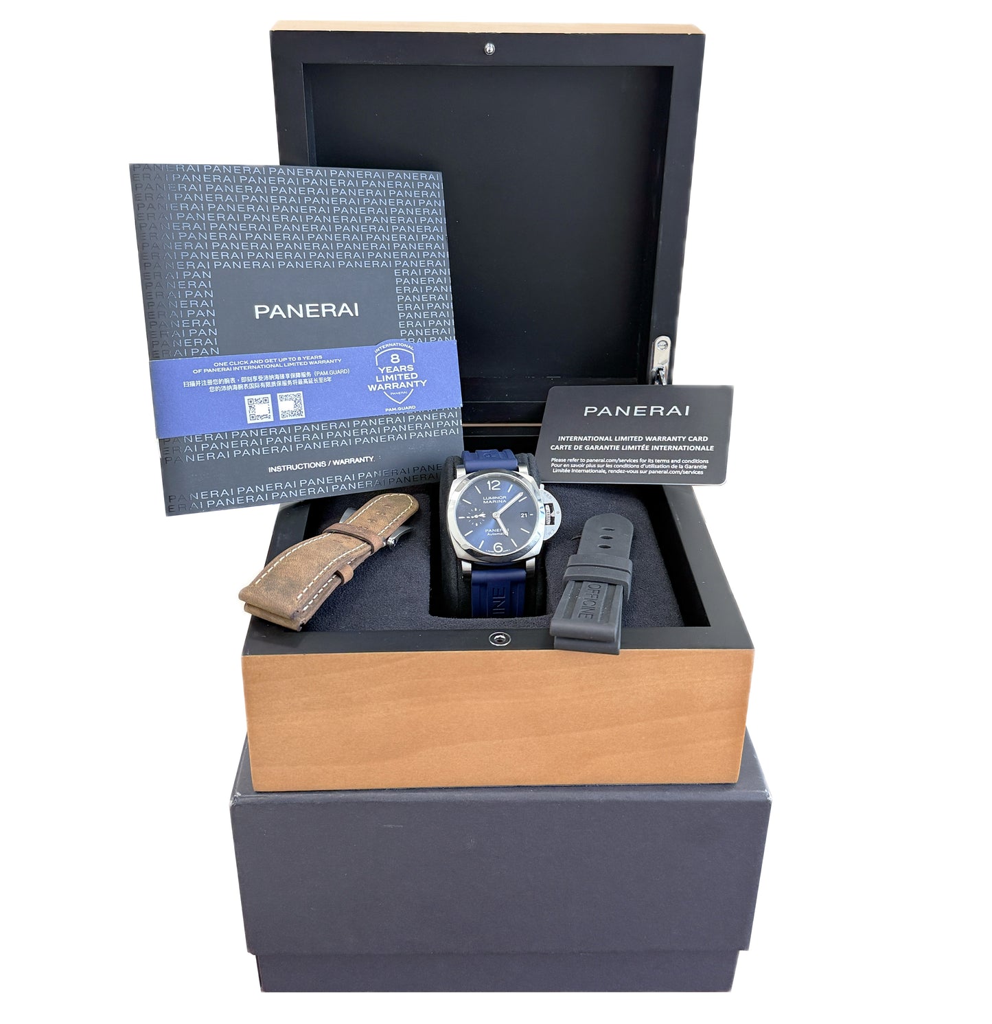 2022 PAPERS Panerai Luminor Marina Quaranta PAM01270 BLUE 40mm Date PAM 1270 BOX