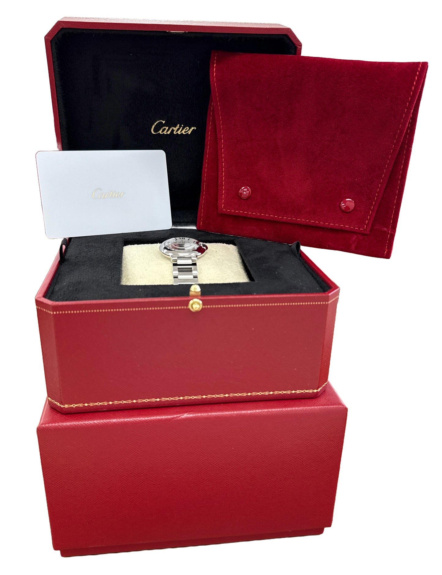 MINT PAPERS Ladies Cartier Ballon Bleu Stainless 28mm Quartz 3009 WSBB0067 BOX