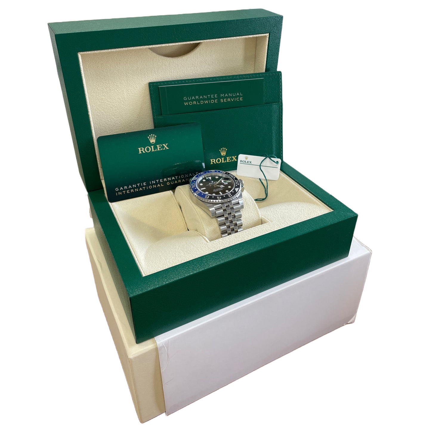 MINT 2021 PAPERS Rolex GMT-Master II BATGIRL Blue JUBILEE 40mm 126710 BLNR B+P