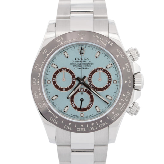 2025 RSC Rolex Cosmograph Daytona Platinum PAPERS 116506 Glacier Blue Watch BOX