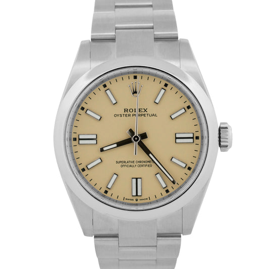NEW 2025 Rolex Oyster Perpetual 41 BEIGE Stainless Steel 41mm Watch 134300 BOX