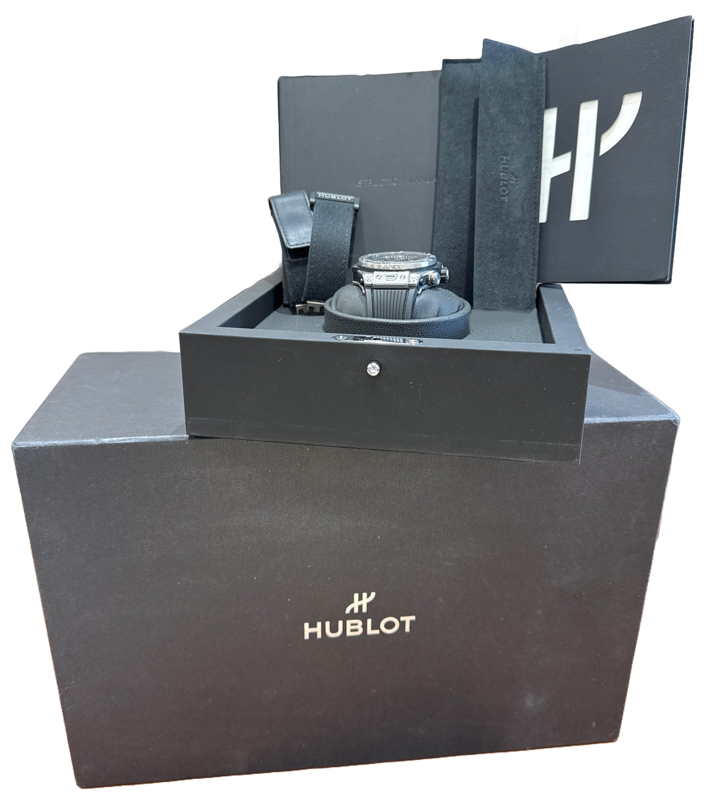 PAPERS Hublot Big Bang Chronograph 42mm DAMASCUS STEEL 441.DS.1170.NR.GAS22 BOX
