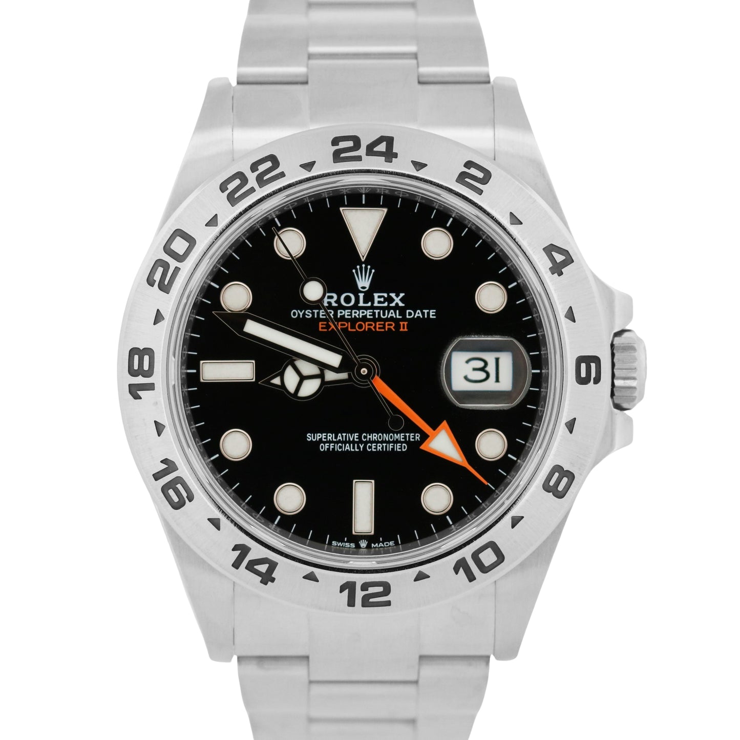 2022 Rolex Explorer II 42mm BLACK Orange Stainless Steel GMT Date 226570 BOX