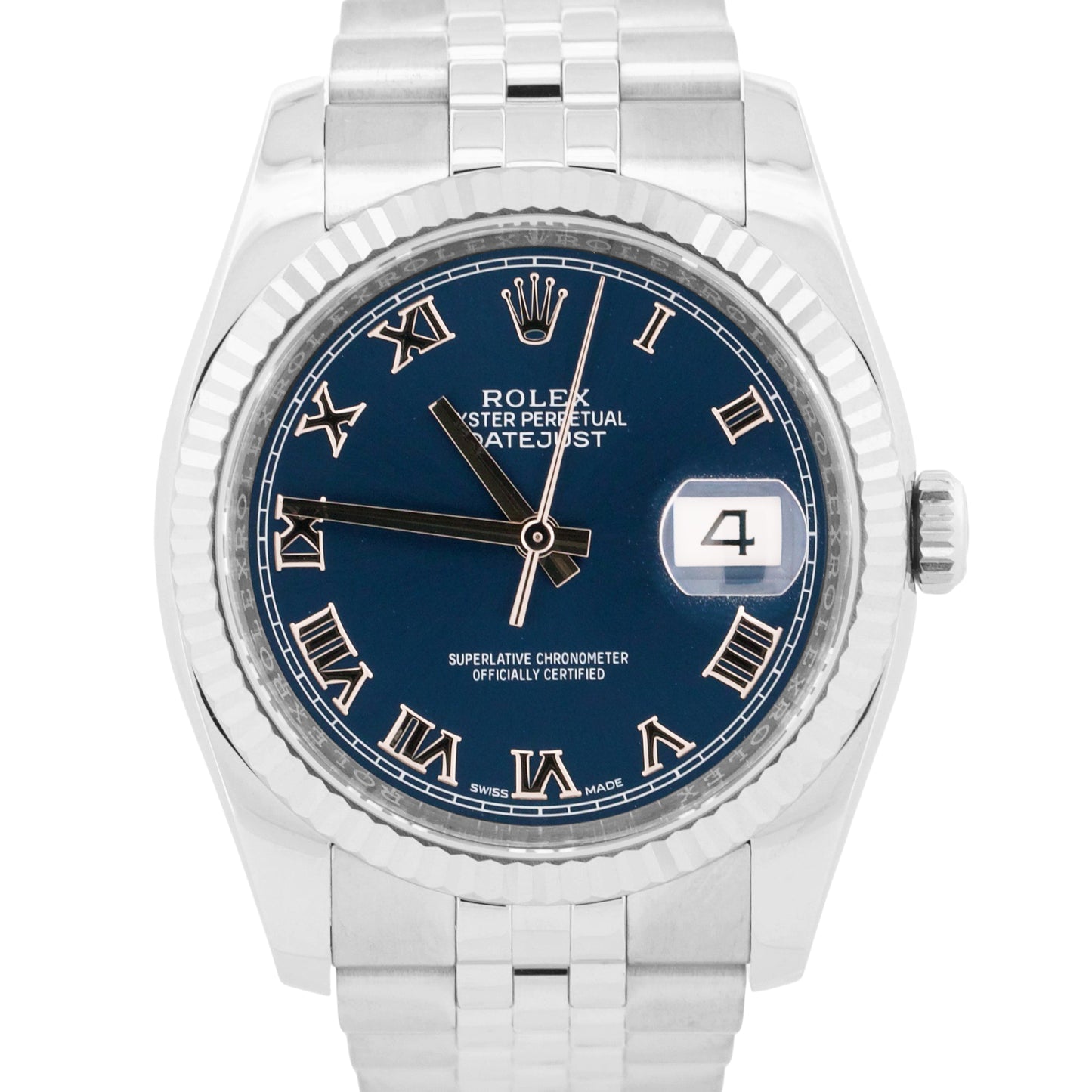 MINT 2018 Rolex DateJust 36mm BLUE ROMAN Steel JUBILEE 116234 Watch