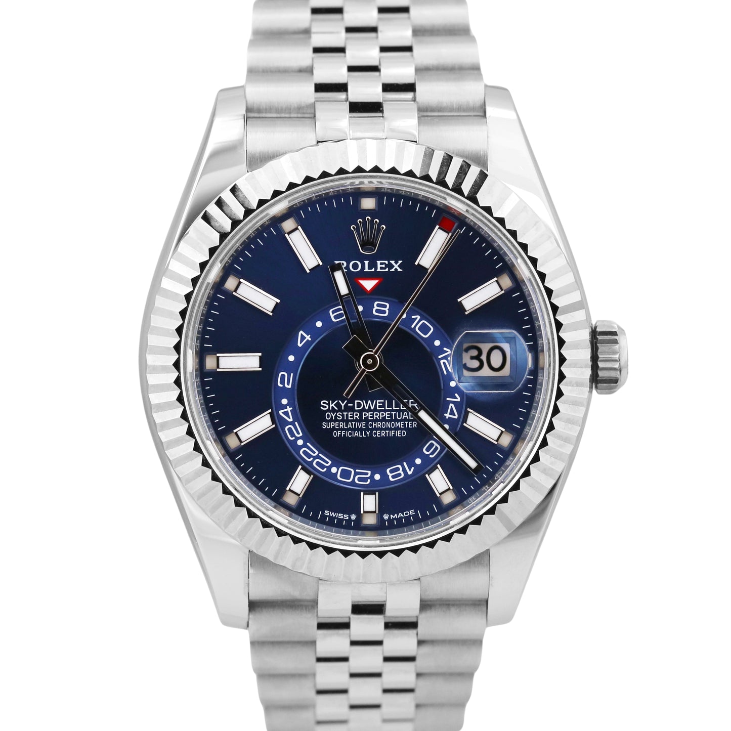 NEW 2025 PAPERS Rolex Sky-Dweller BLUE 42mm JUBILEE 18K Steel Watch 336934 BOX