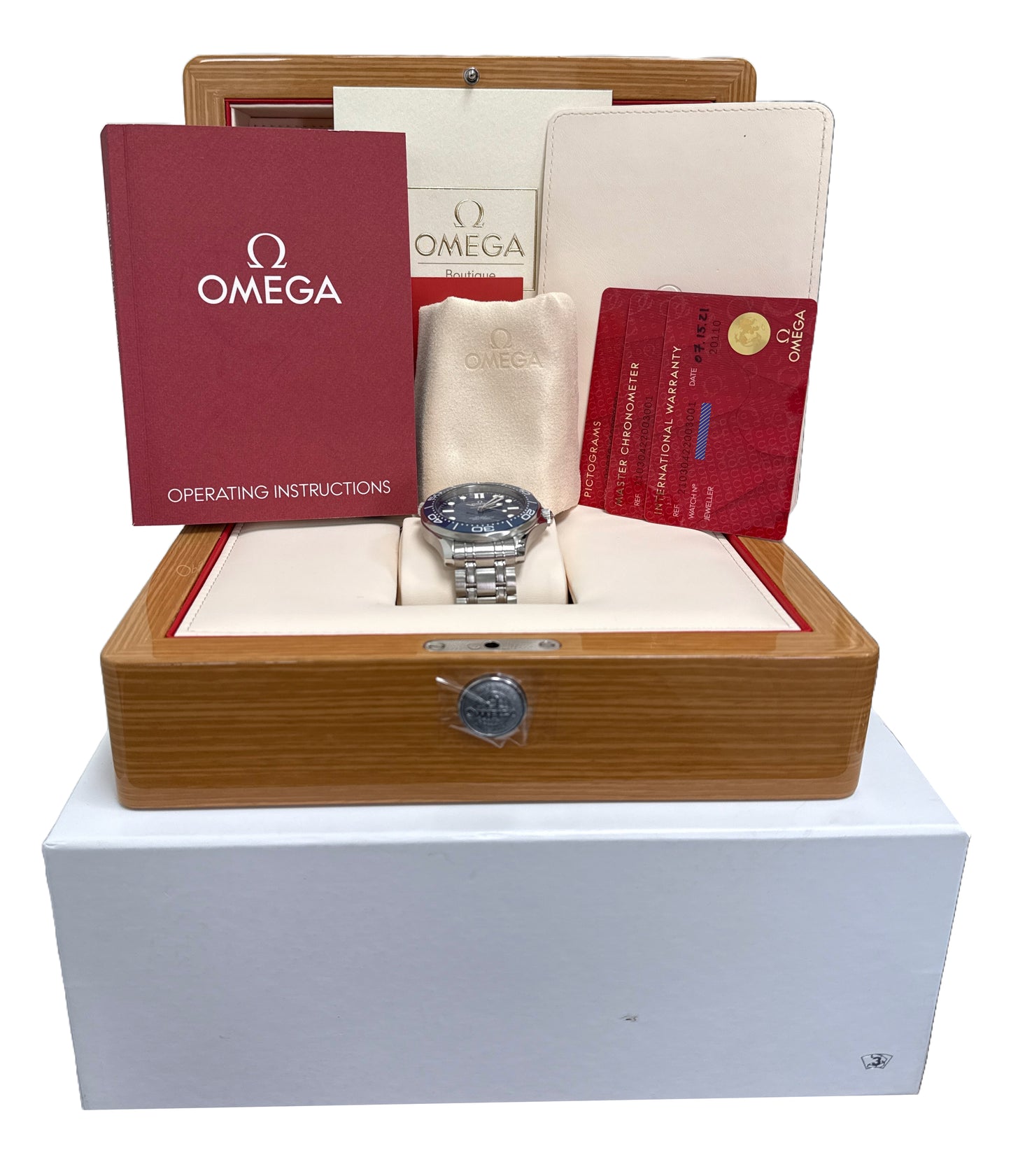 MINT PAPERS Omega Seamaster Diver 42mm BLUE WAVE Steel 210.30.42.20.03.001 BOX
