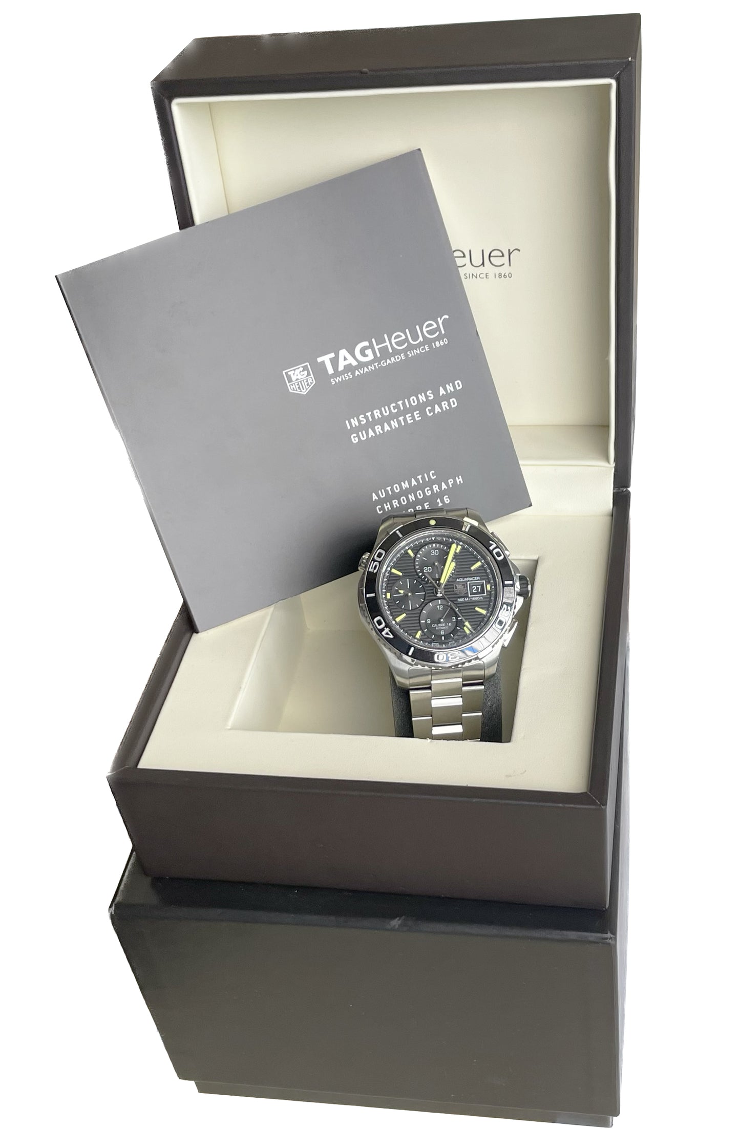Tag Heuer Chronograph Automatic Aquaracer Black Steel CAK2111.BA0833 Watch BOX