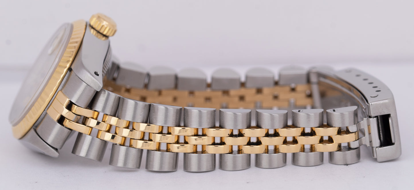 Ladies Rolex DateJust 26mm Champagne Two-Tone 18K Gold Steel Jubilee 69173