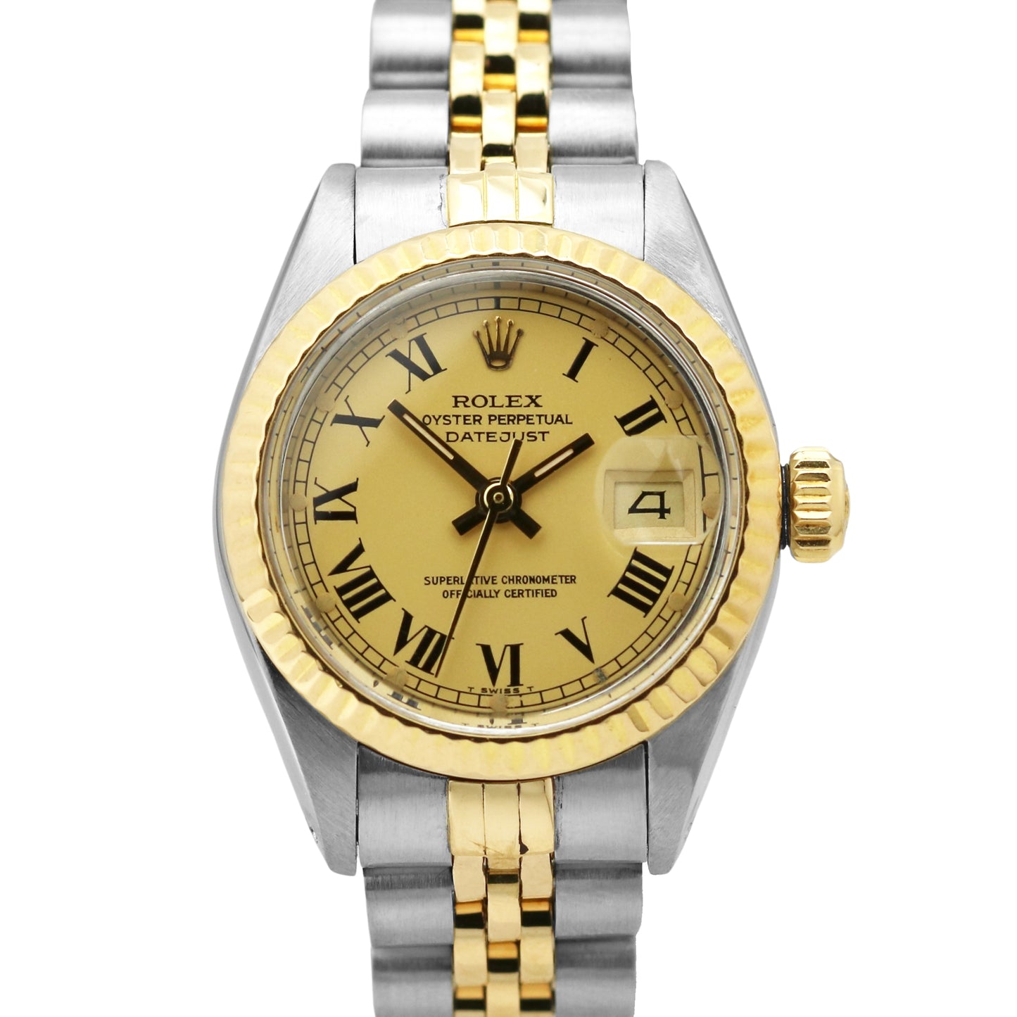 PAPERS Rolex DateJust 26mm BUCKLEY Jubilee Two-Tone 18K Gold Fluted 6917 B+P