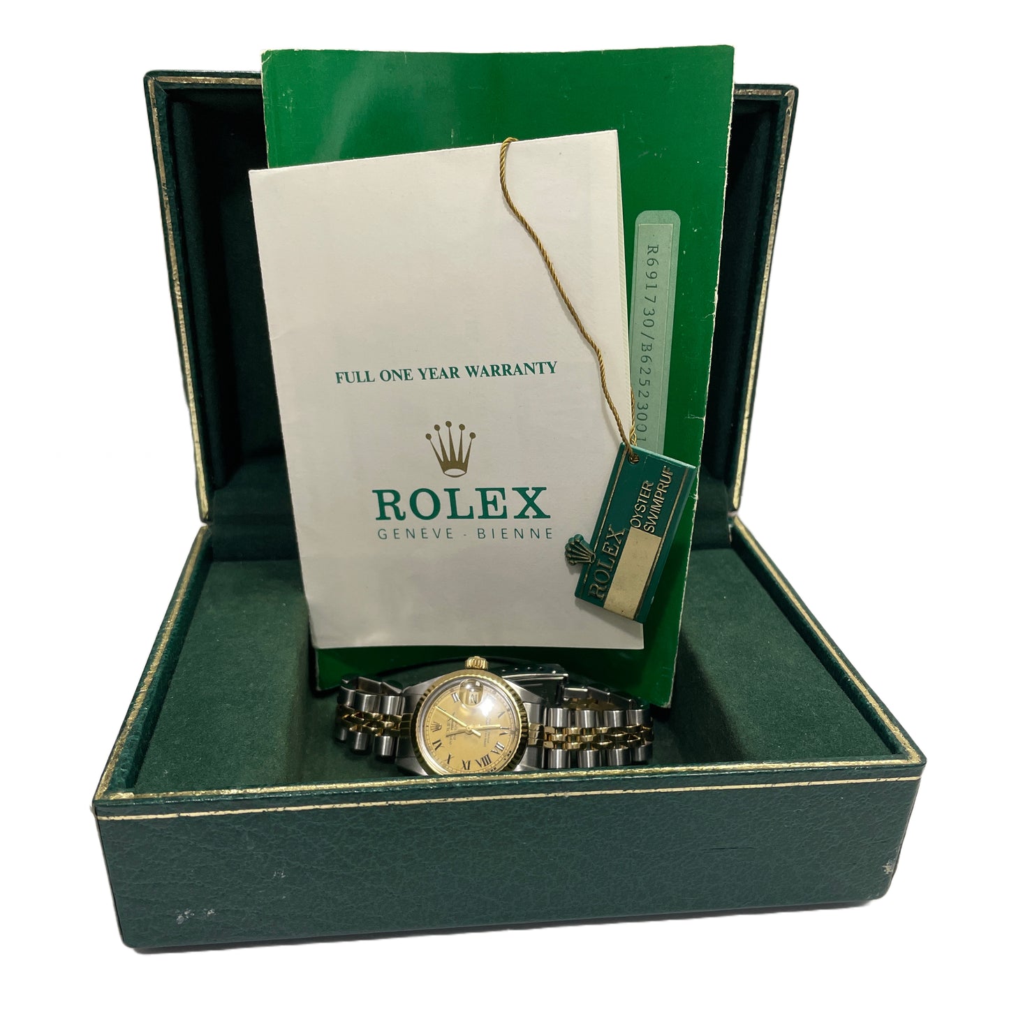 PAPERS Rolex DateJust 26mm BUCKLEY Jubilee Two-Tone 18K Gold Fluted 6917 B+P