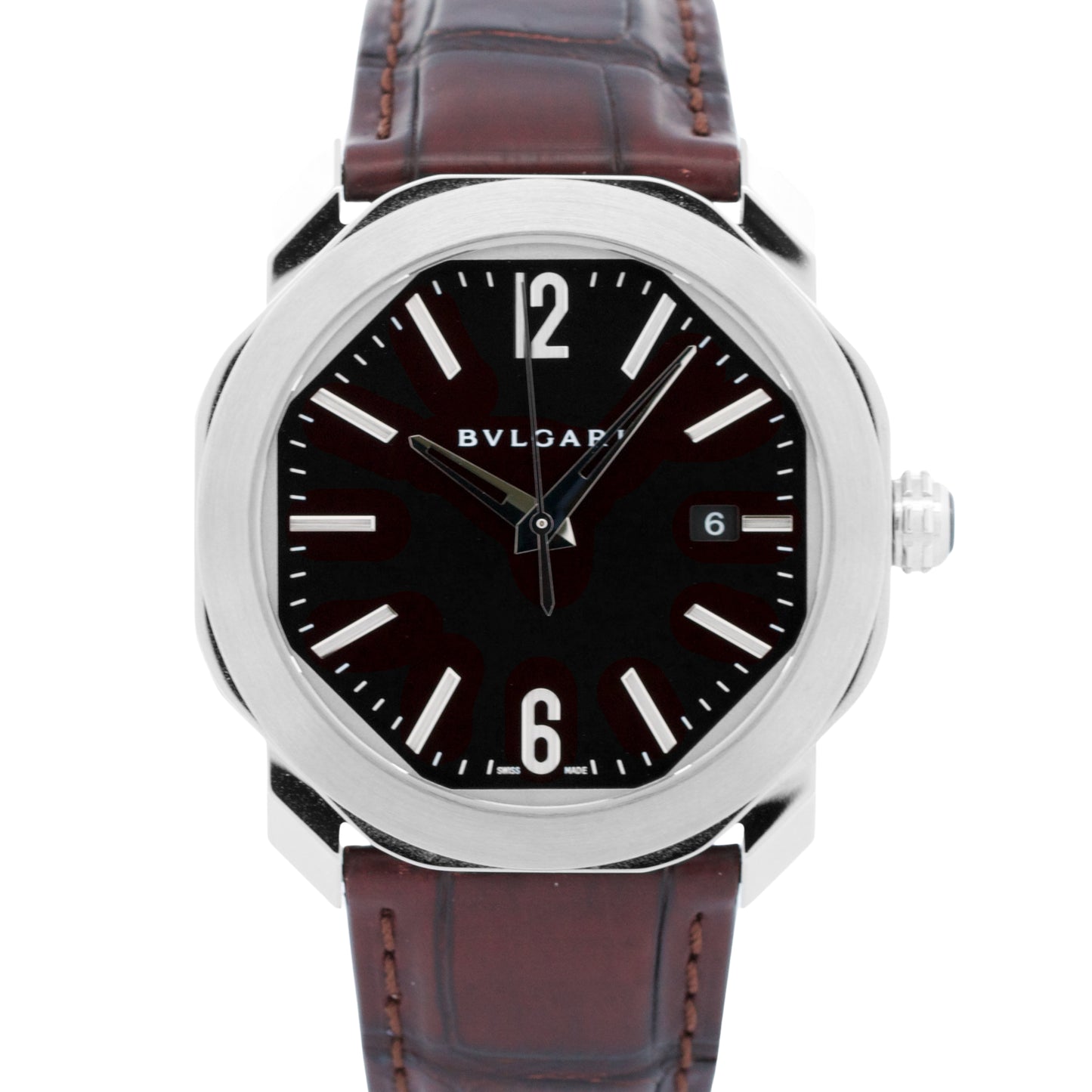 NEW 2025 PAPERS BVLGARI Bulgari 41mm Octo Roma BLACK OC41C1SLD Watch OC 41 S BOX