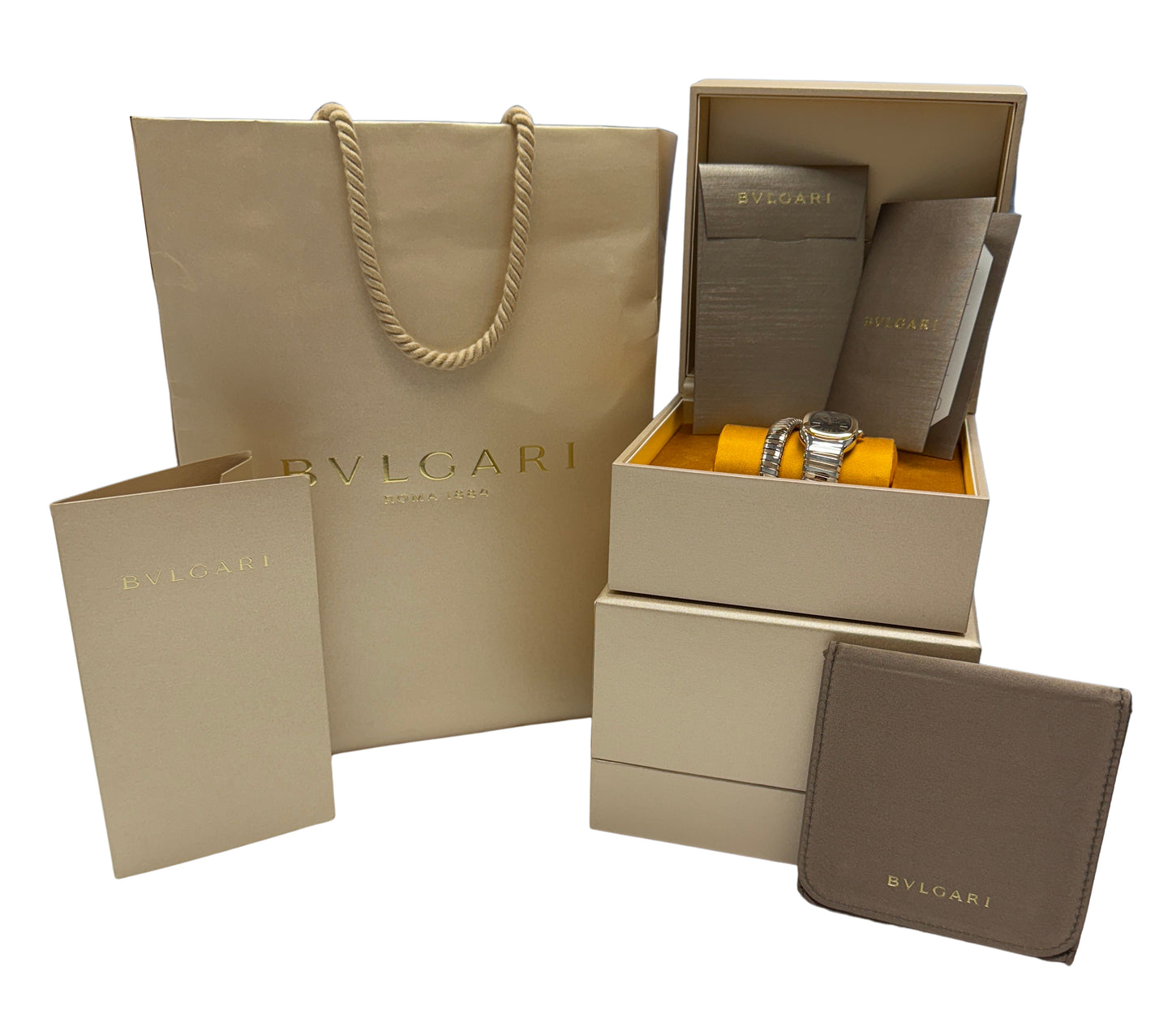 2024 PAPERS BVLGARI Bulgari Serpenti Tubogas 35mm 18K Rose Gold Steel 102123 BOX