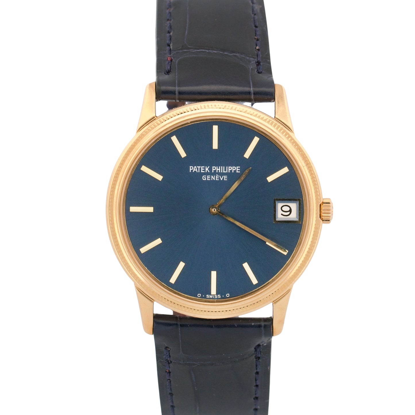 Patek Philippe Calatrava BLUE 18K Yellow Gold Leather Automatic 33mm 3602J