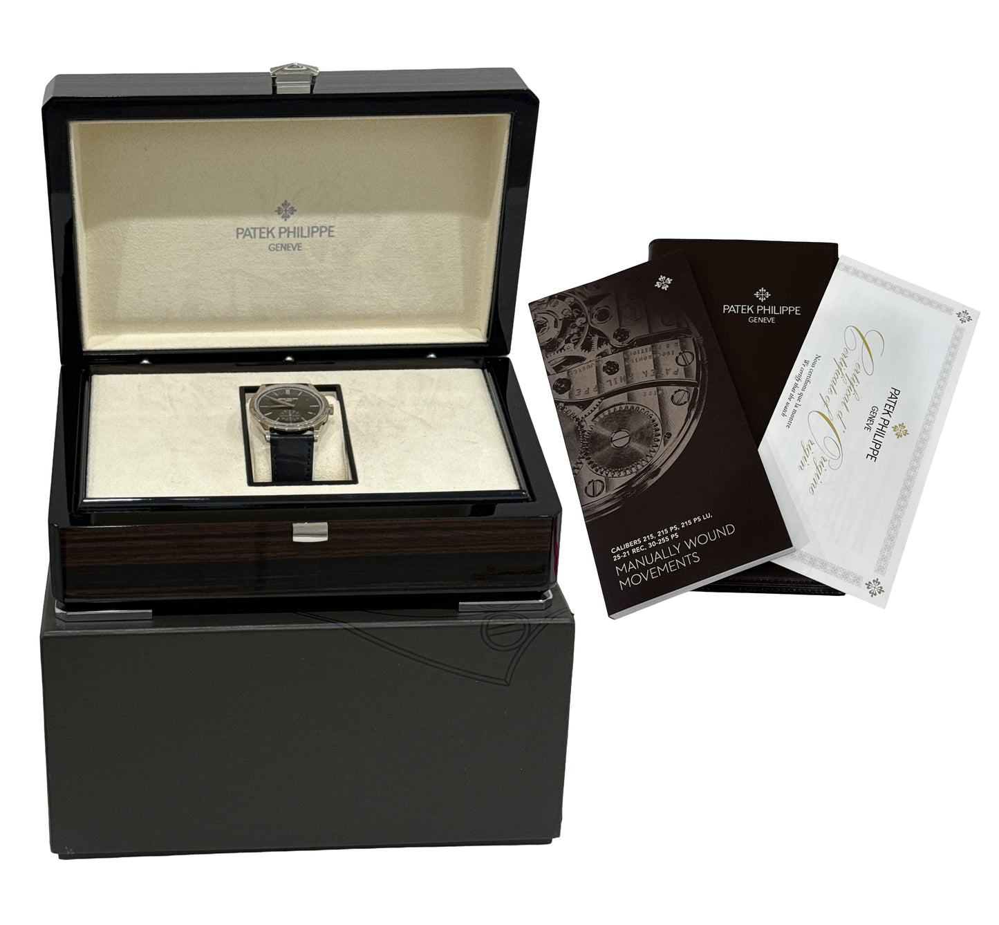 2022 PAPERS Patek Philippe Calatrava RHODIUM 18K White Gold 39mm 6119G Watch BOX