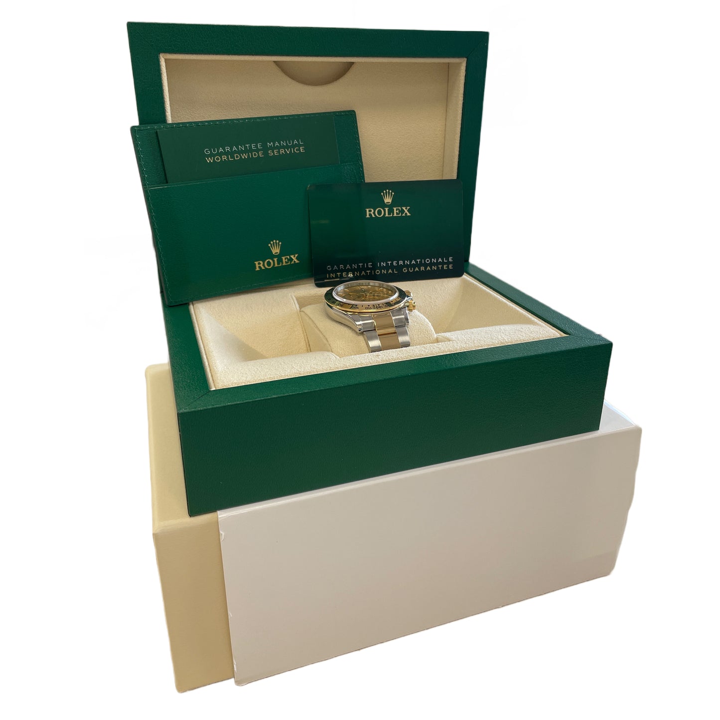 2022 PAPERS Rolex Daytona CHAMPAGNE Two-Tone 18K Yellow Gold Steel 116503 B+P