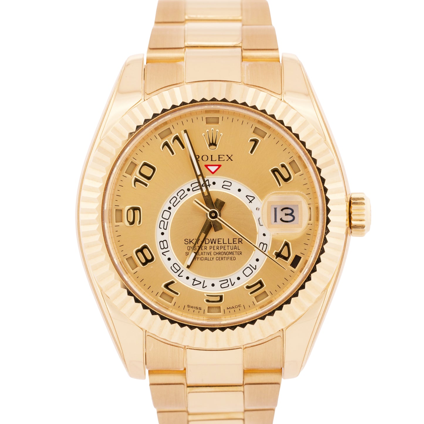 MINT Rolex Sky-Dweller CHAMPAGNE ARABIC 18K Yellow Gold 42mm 326938 Watch BOX