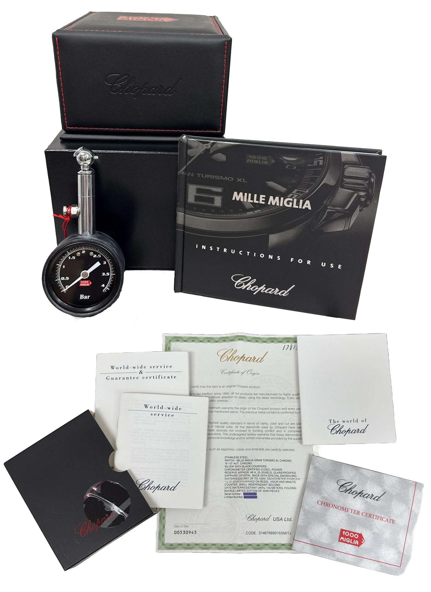 PAPERS Chopard Mille Miglia Gran Turismo XL Steel Rubber LTD 44mm Watch 8489 BOX