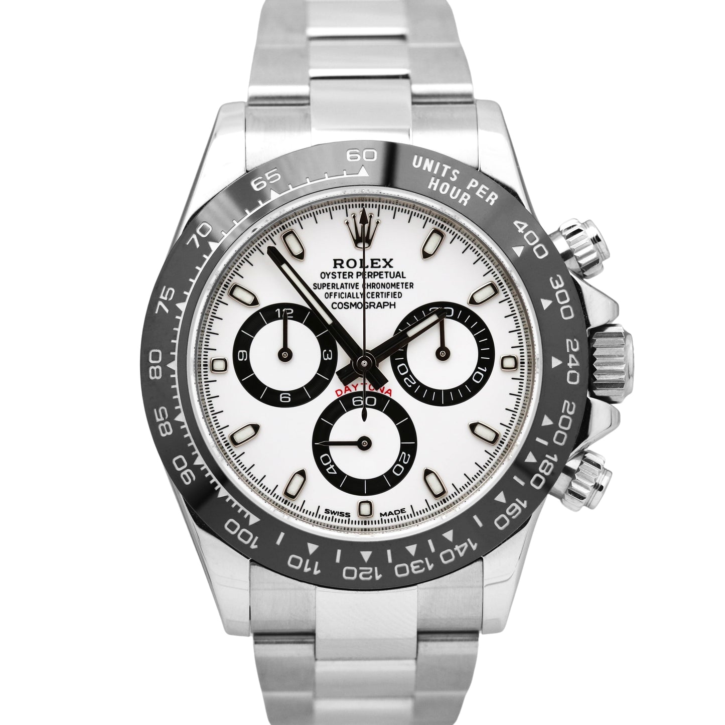 PAPERS Rolex Daytona Cosmograph PANDA Ceramic White Steel 40mm 116500 LN BOX