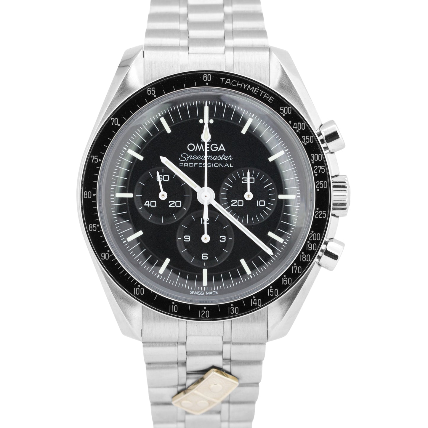 NEW PAPERS Omega Speedmaster Moonwatch DOMINO 42mm Steel 310.30.42.50.01.001 BOX