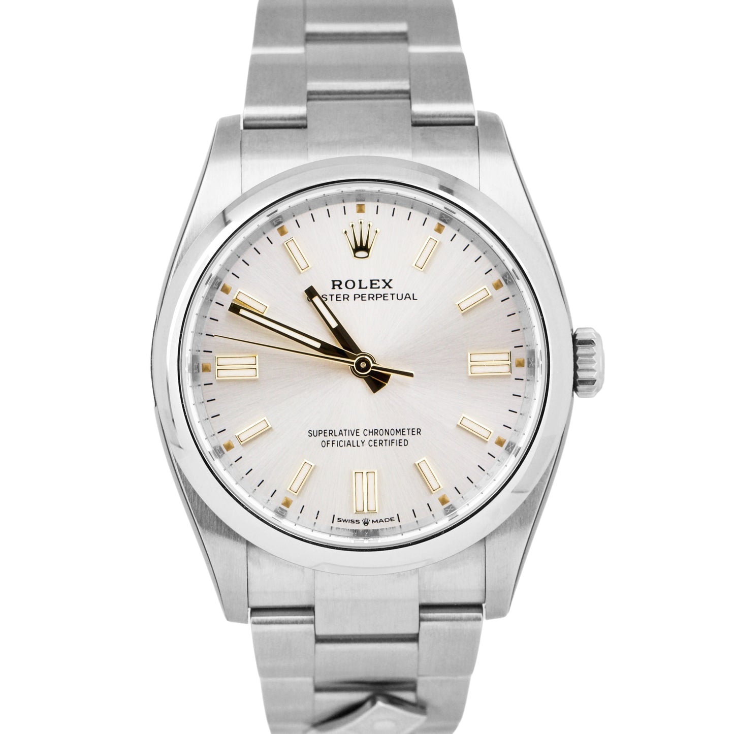 NEW STICKERED 2020 Rolex Oyster Perpetual 36mm Silver DOMINO Watch 126000 B+P