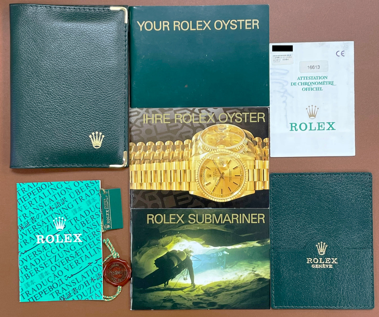 1999 Rolex Submariner Date PAPERS Two-Tone 18K Gold Black 40mm 16613 Watch B+P