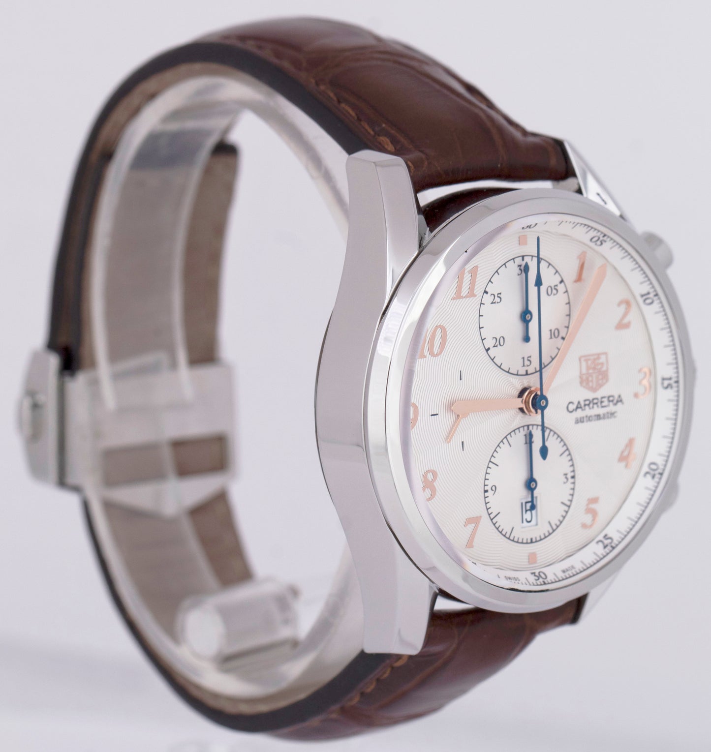 Tag Heuer Carrera Chronograph CAS2112.FC6291 White Stainless Brown 41mm Watch