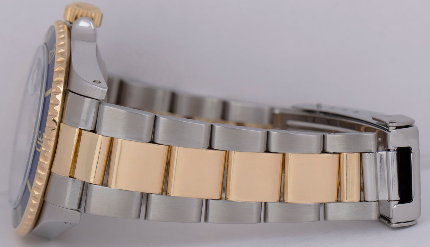 Rolex Submariner Date Two-Tone 18K Gold Stainless Steel Blue 40mm Watch 16613