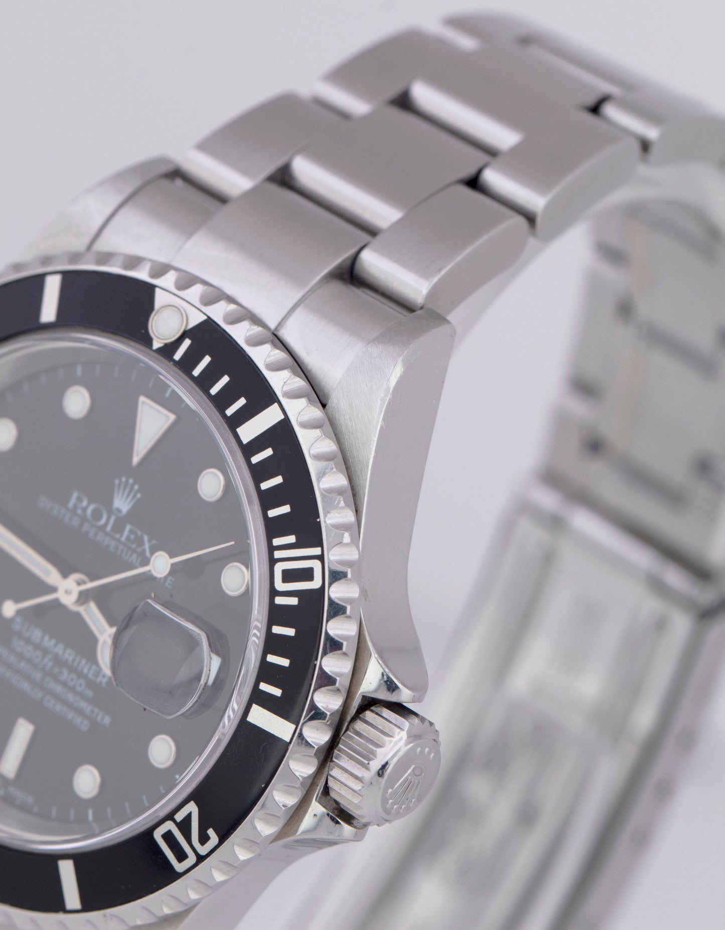 UNPOLISHED 2004 Rolex Submariner Date PAPERS 40mm NO-HOLES 16610 SEL Watch B+P