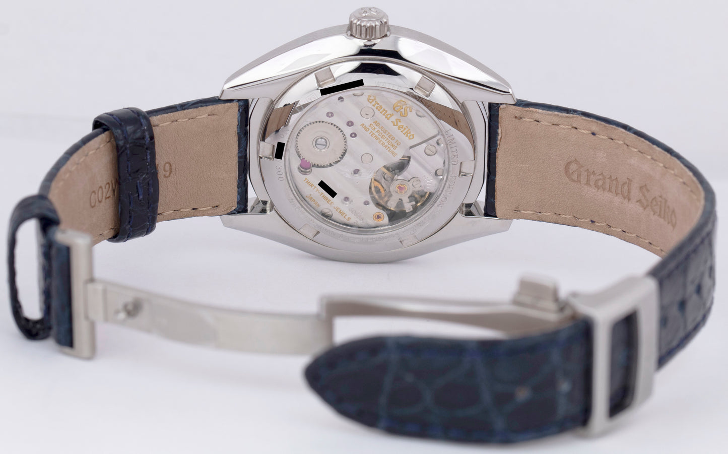 Grand Seiko Elegance Collection 39mm BLUE Steel Leather Manual Watch SBGK015 BOX