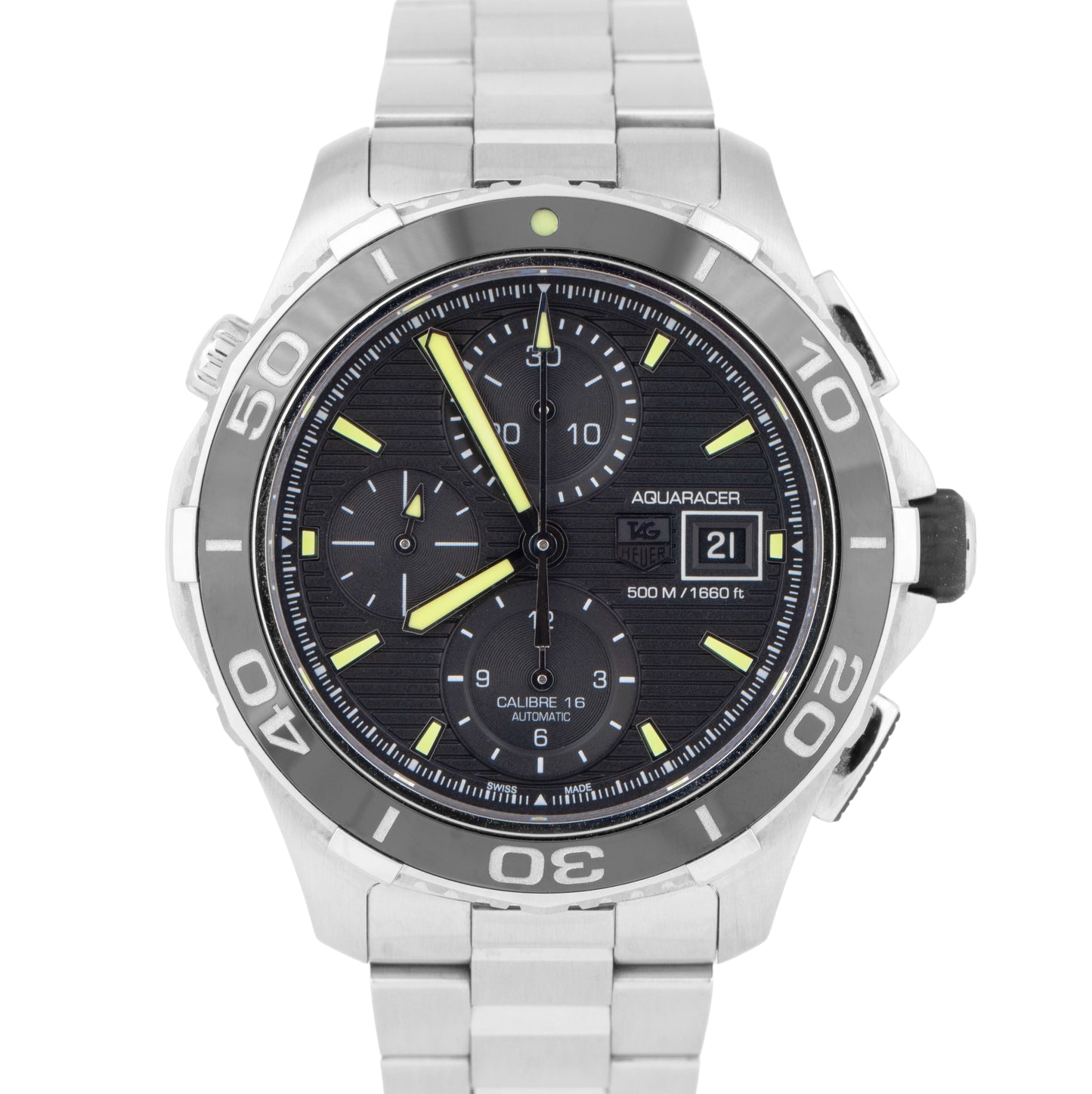 Tag Heuer Chronograph Automatic Aquaracer Black Steel CAK2111.BA0833 Watch BOX