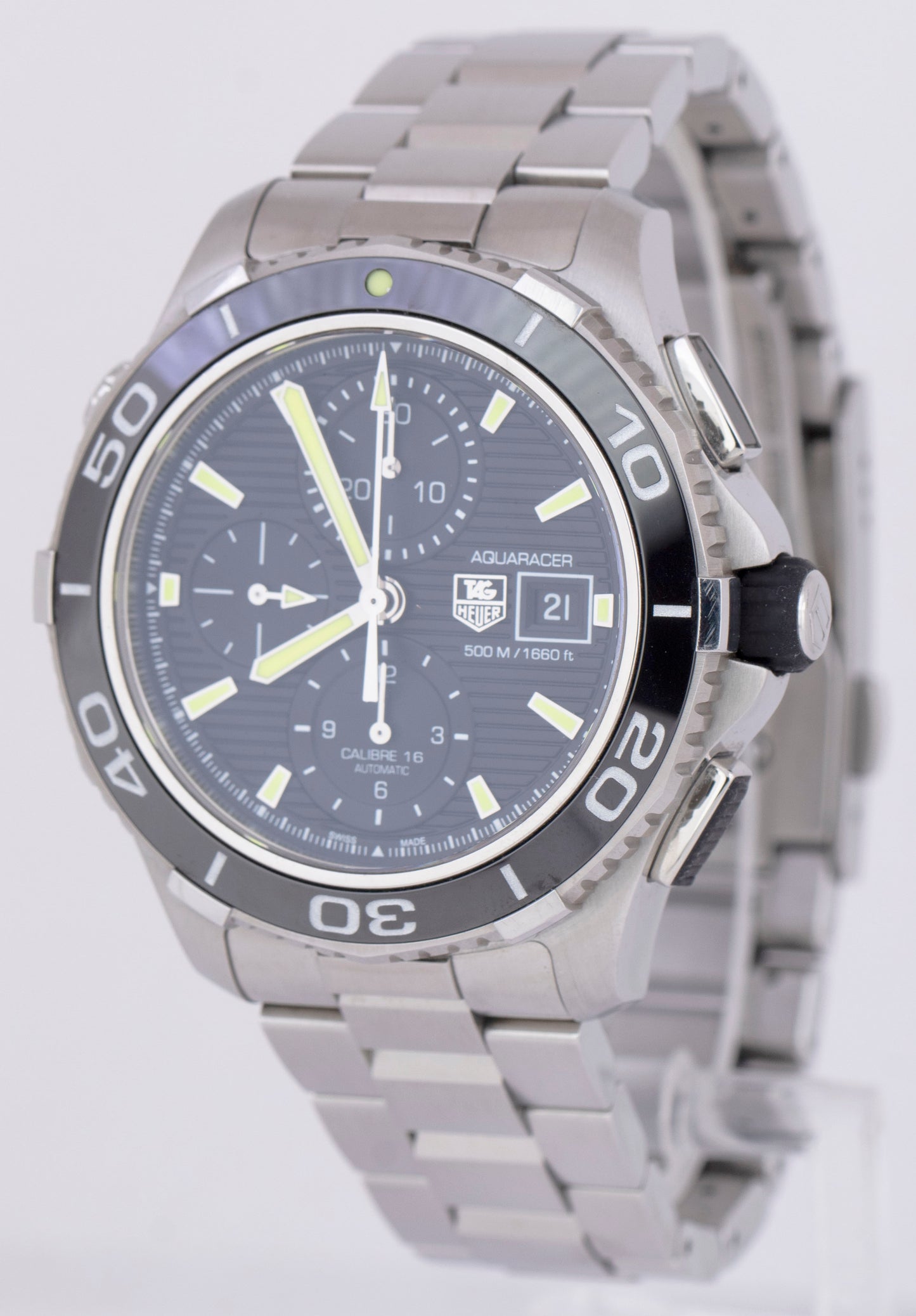 Tag Heuer Chronograph Automatic Aquaracer Black Steel CAK2111.BA0833 Watch BOX