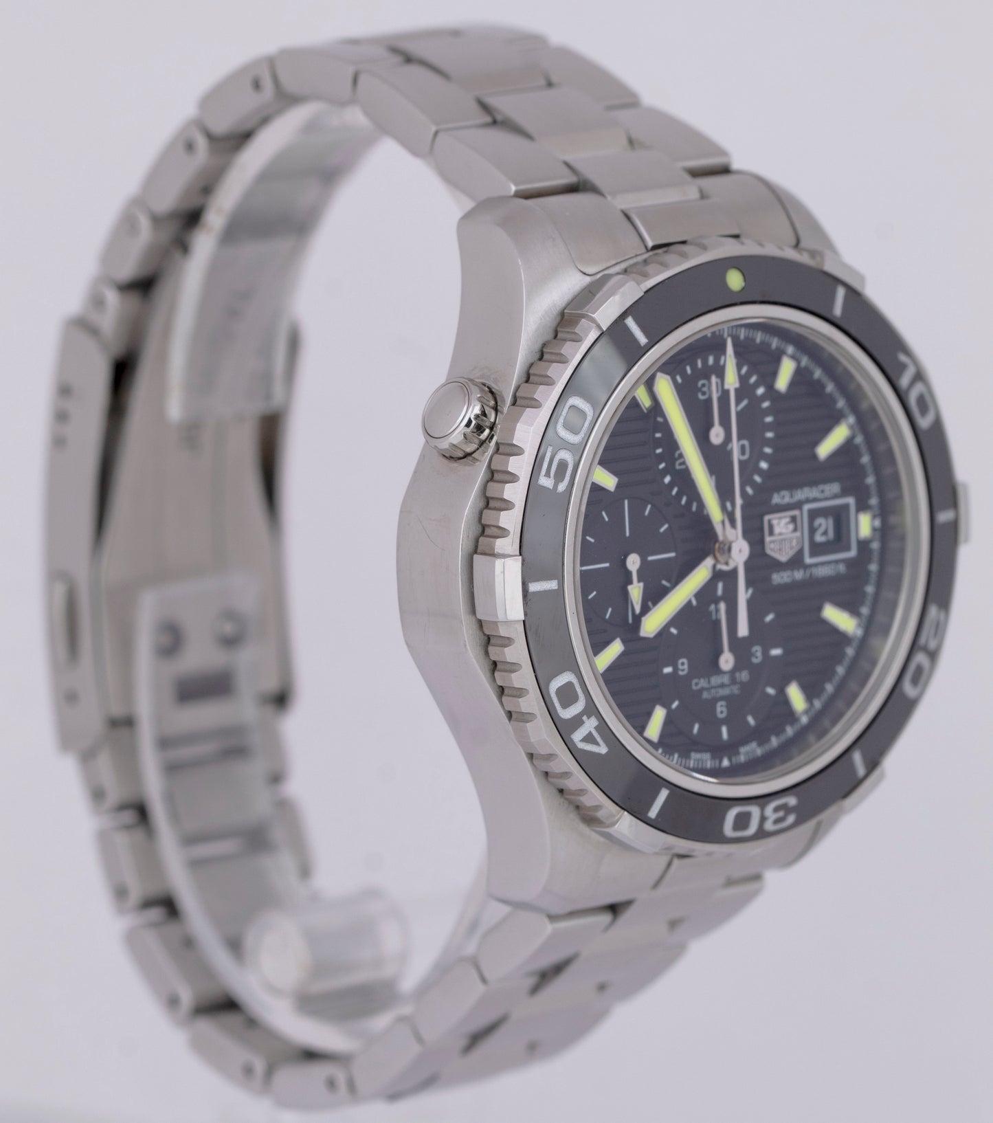 Tag Heuer Chronograph Automatic Aquaracer Black Steel CAK2111.BA0833 Watch BOX
