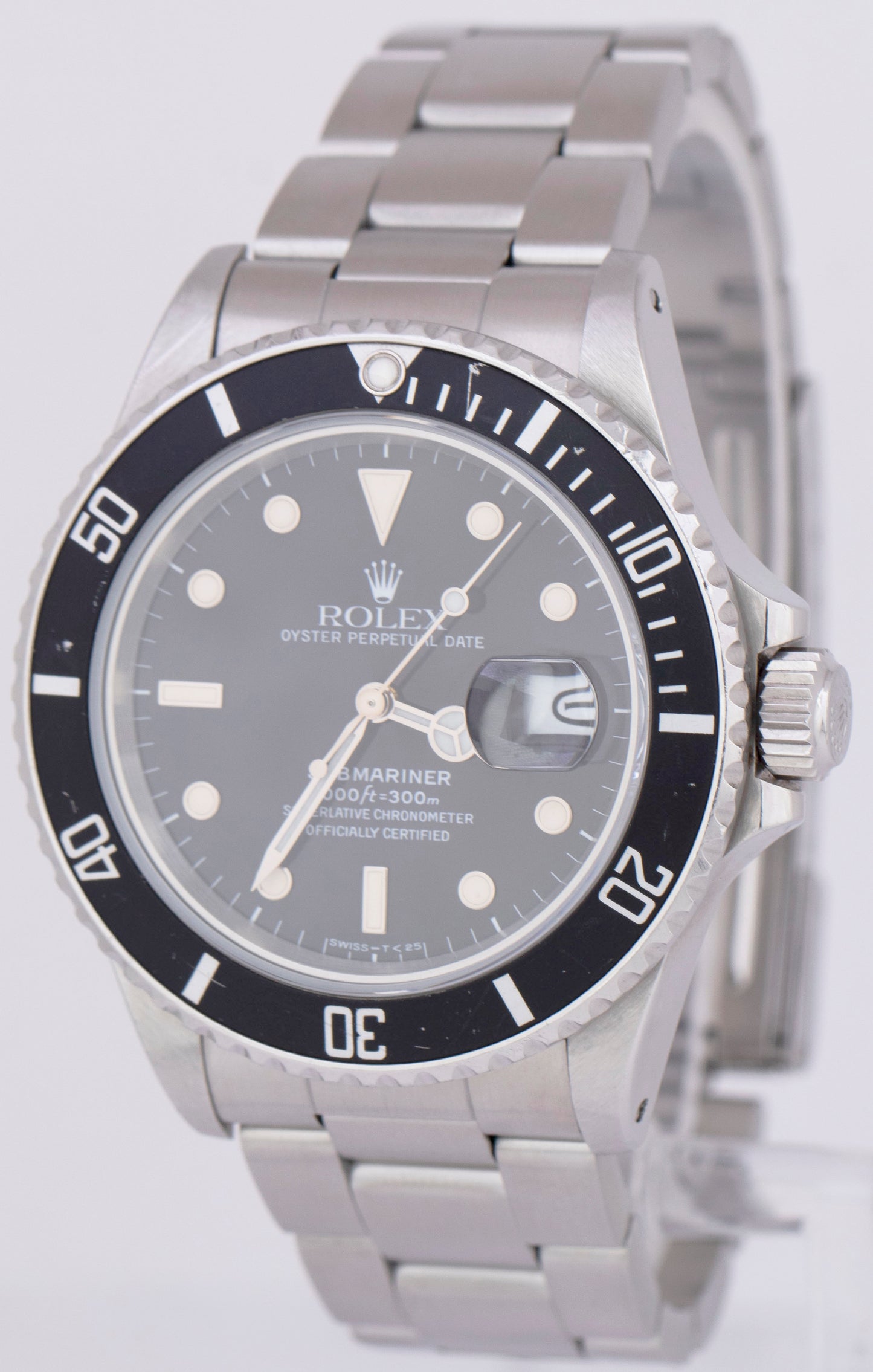 1987 Rolex Submariner Date Black 40mm TRIPLE ZERO Steel Oyster Watch 168000