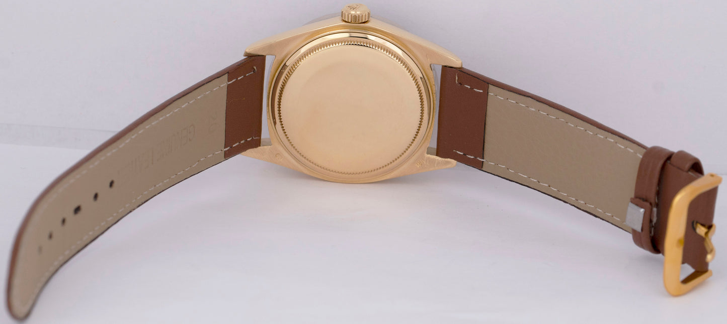 MINT VINTAGE Rolex Day-Date President DIAMOND Brown 36mm 18K Gold Watch 1803