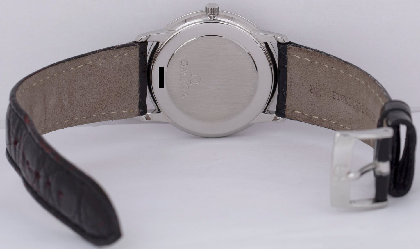 Omega De Ville Prestige PAPERS 34.4mm 4810.52.01 Leather Quartz Steel Watch B+P