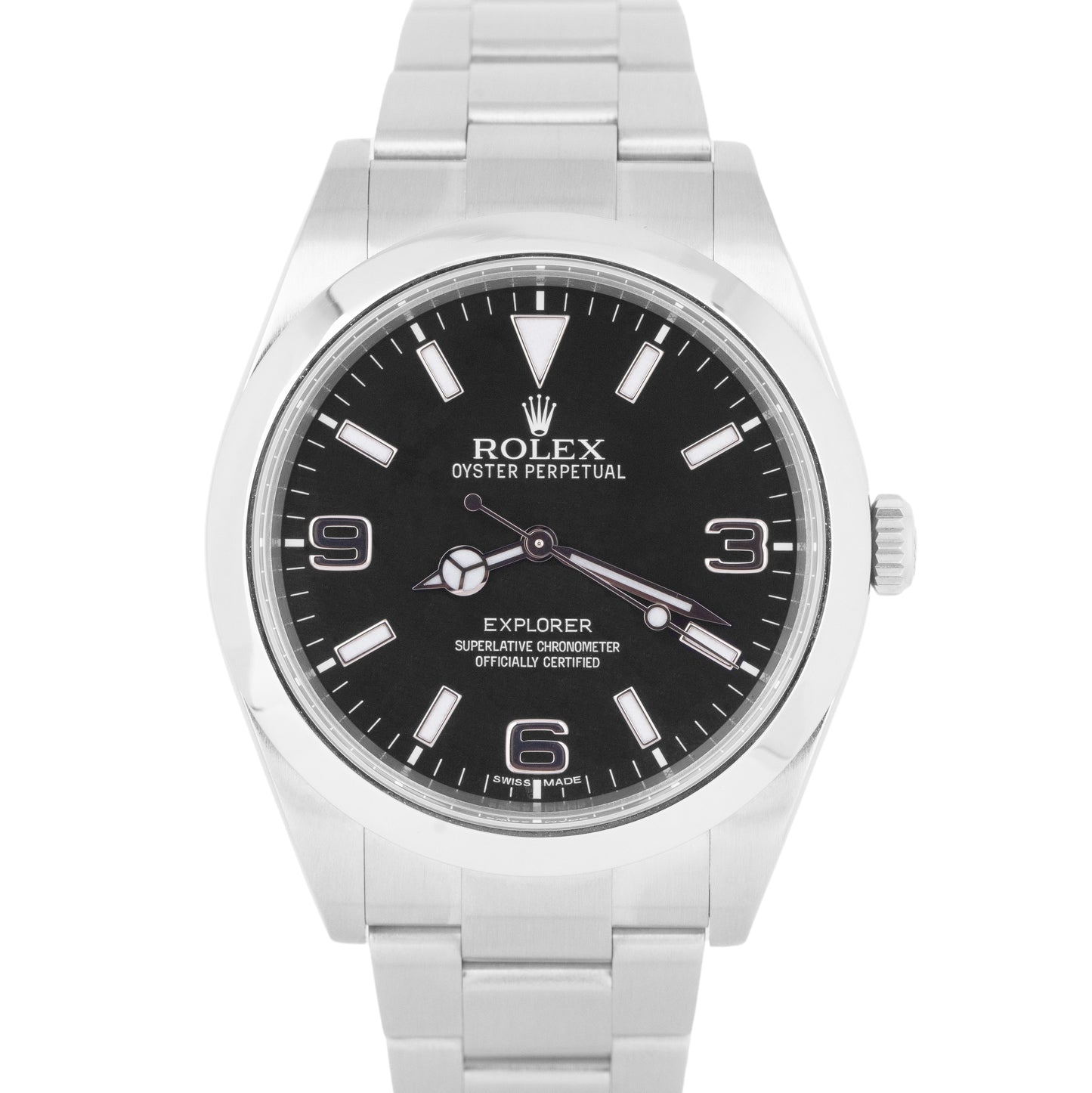 MINT Rolex Explorer I Black Stainless Steel 39mm MK1 Automatic Watch 214270 B+P