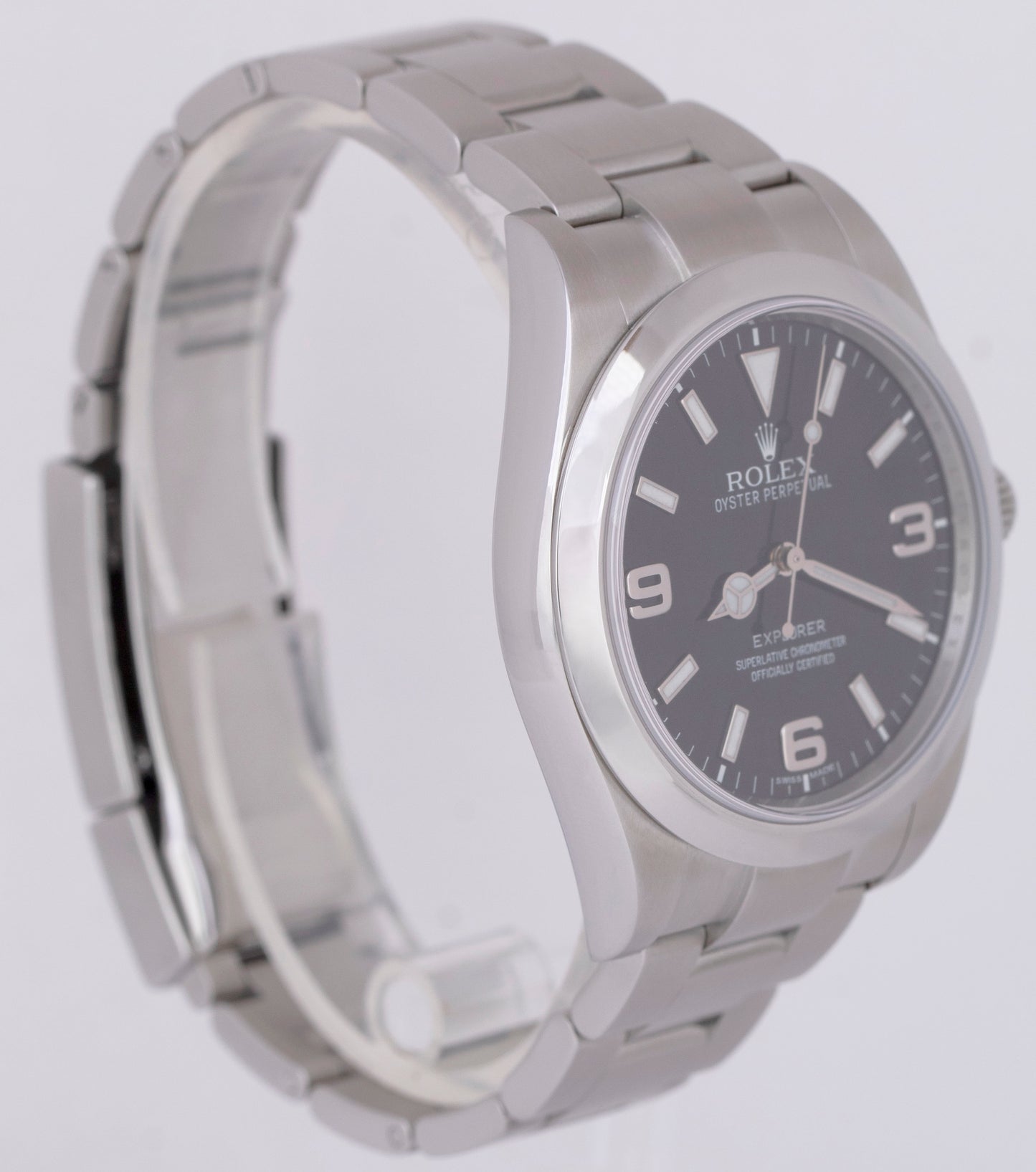 MINT Rolex Explorer I Black Stainless Steel 39mm MK1 Automatic Watch 214270 B+P