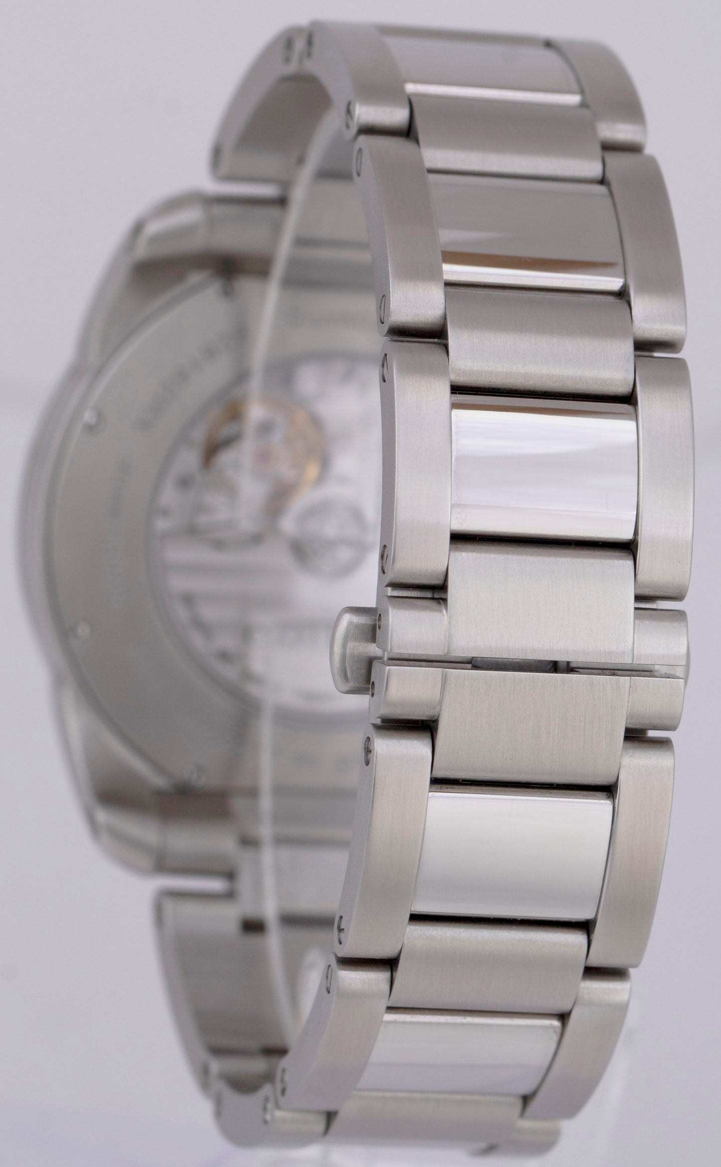 MINT Men's Cartier Calibre White Roman 42mm Stainless Date Watch 3389 / W7100015