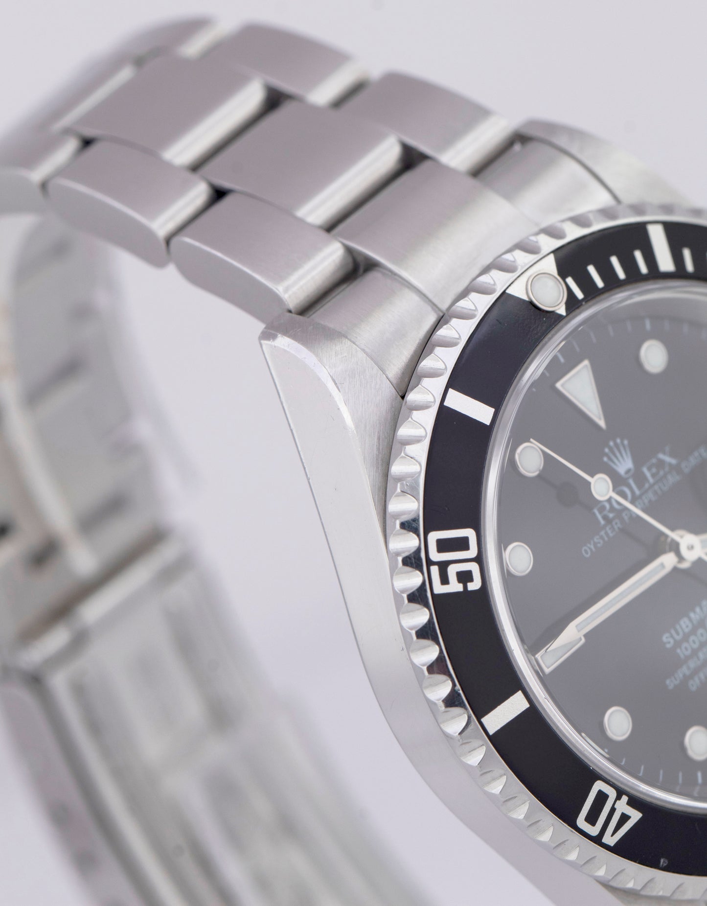 UNPOLISHED 2004 Rolex Submariner Date PAPERS 40mm NO-HOLES 16610 SEL Watch B+P