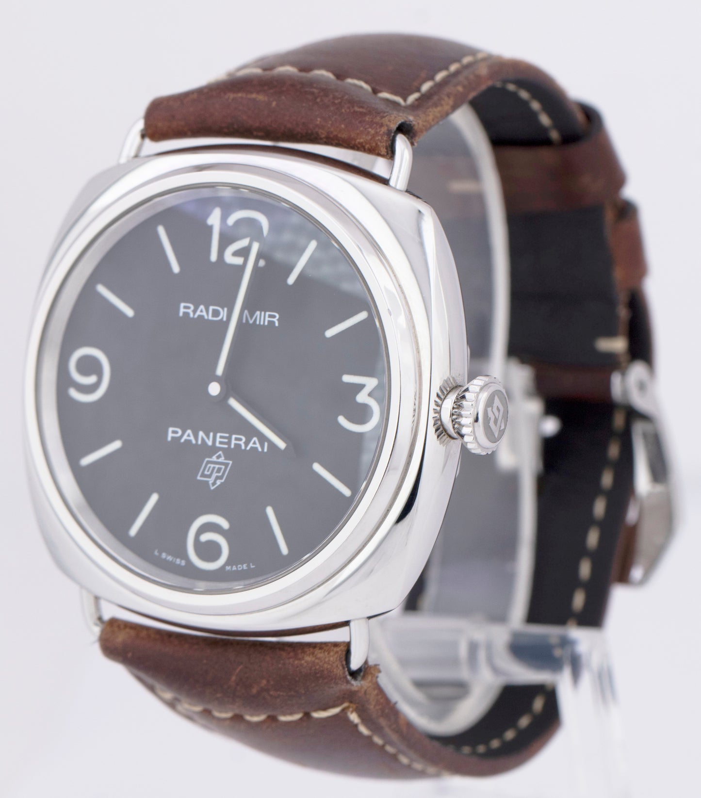 Panerai Radiomir Base Logo PAPERS PAM00753 OP7160 Stainless 45mm Brown Watch B+P