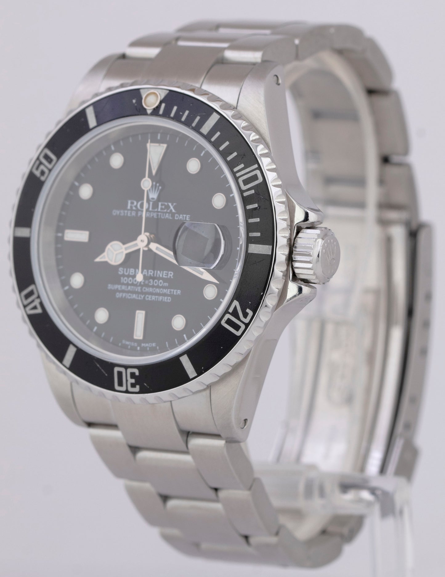2003 PAPERS Rolex Submariner Date Black Stainless Automatic Watch 16610 B+P