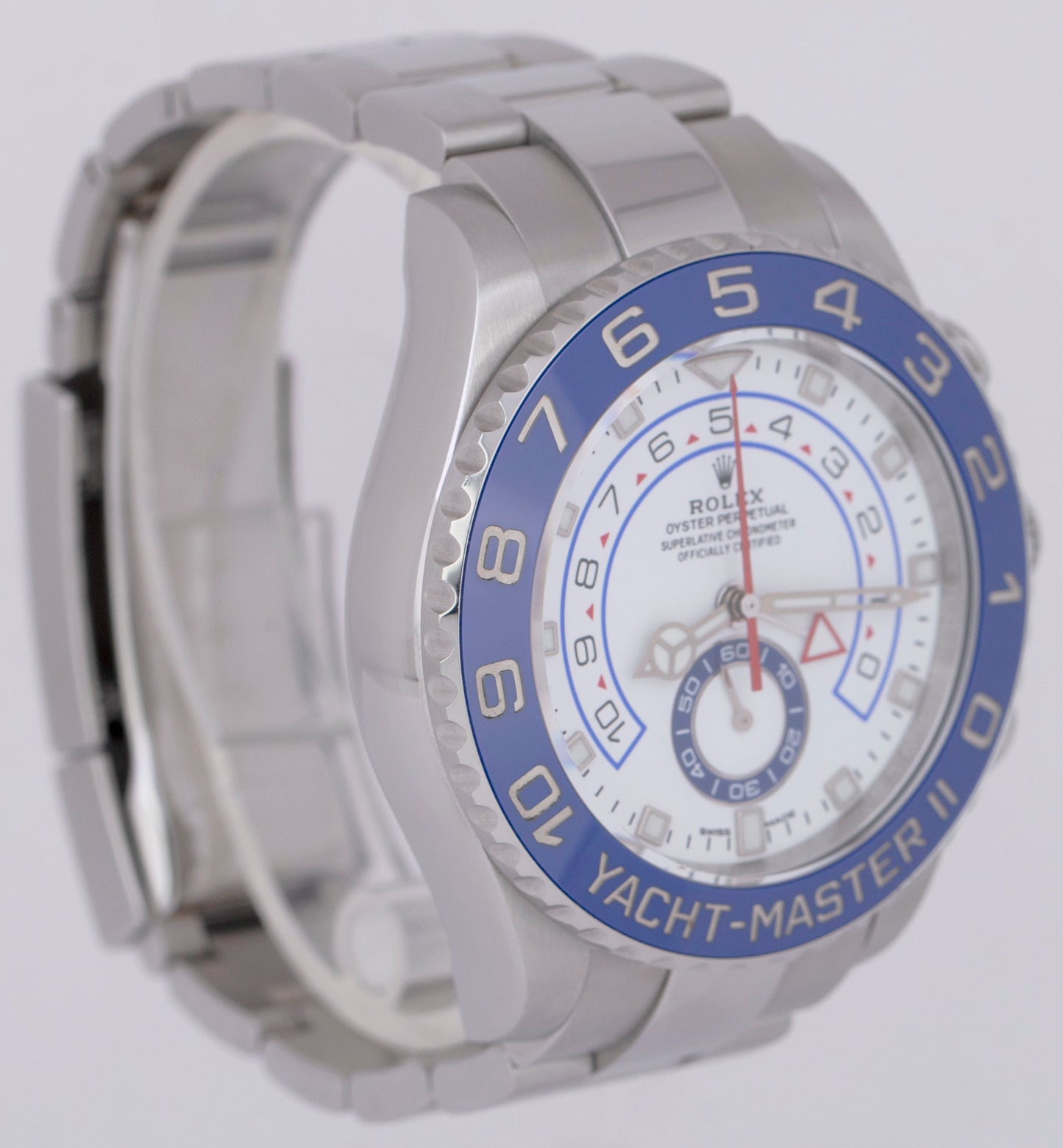 Rolex Yacht-Master II PAPERS 44mm NEW HANDS Stainless White 116680 Watch B+P