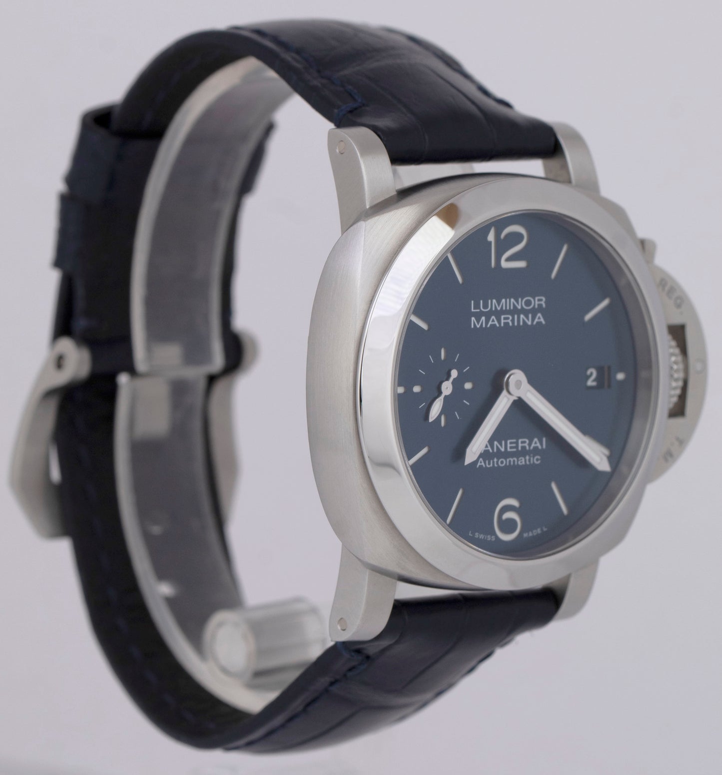MINT Panerai Luminor Quaranta PAPERS PAM01370 Blue Steel 40 Automatic Watch B+P