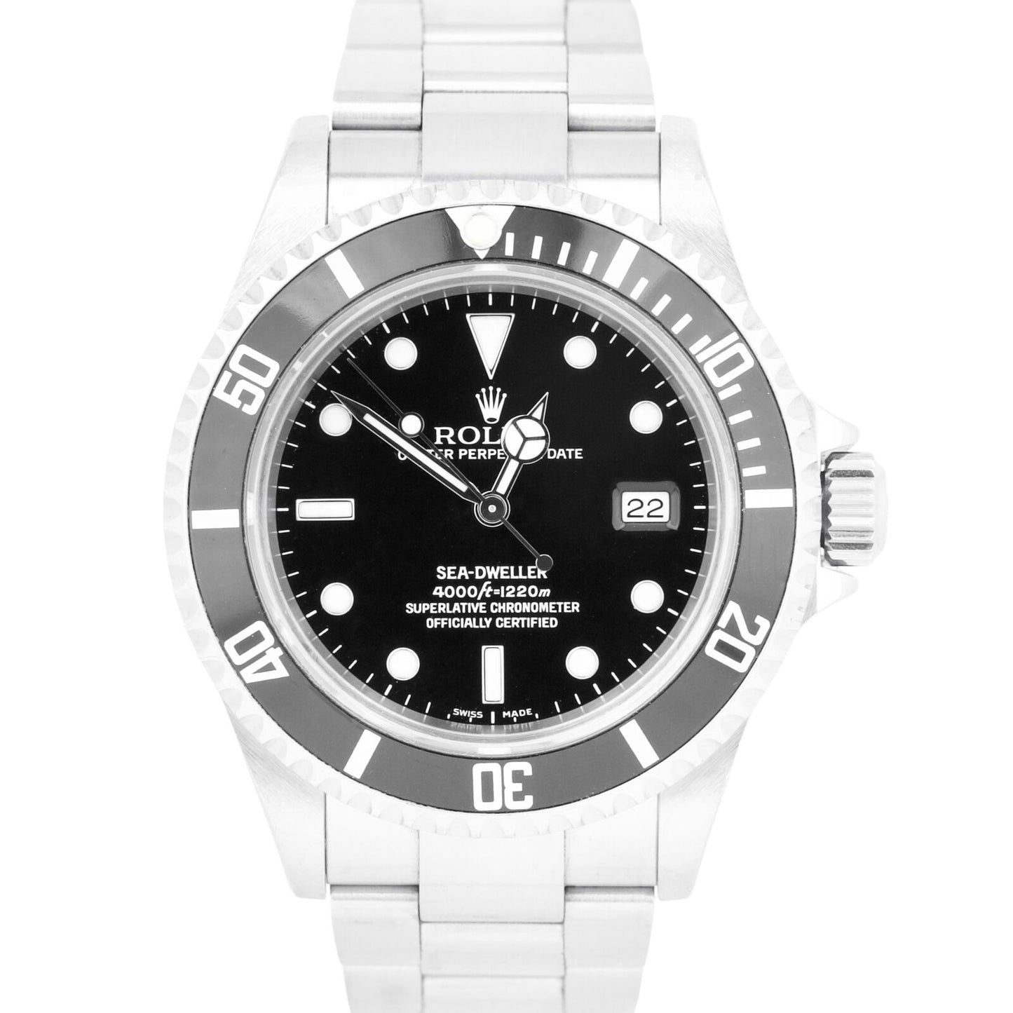 UNPOLISHED Rolex Sea-Dweller 16600 40mm Steel Black Automatic Watch BOX PAPERS
